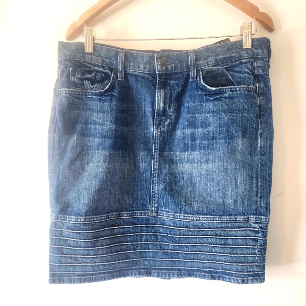 7 For All Mankind Jean Skirt Womens Size 31 Blue Denim Mini
